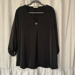Black flowy blouse for women